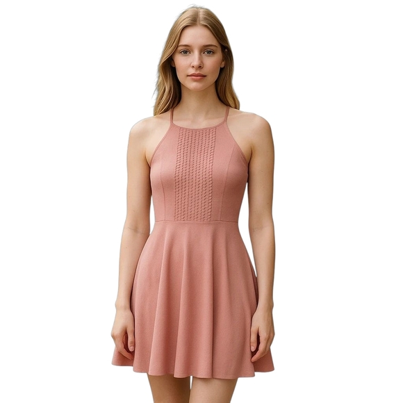 City Studio Pale Pink Fit & Flare Sleeveless Mini Dress Juniors 3 Preowned - Picture 1 of 8